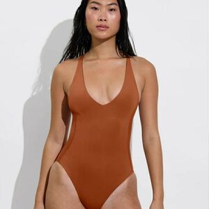 Left On Friday One-Piece Swimsuit in Rust